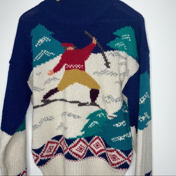 Rare Vintage Skier Nordic Skiing Sweater - Picture 5 of 5